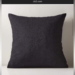 CB2 Black Boucle Throw Pillow 23”